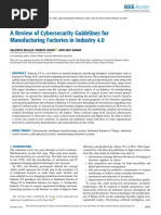 A Review of Cybersecurity Guidelines For Manufacturing Factories in Industry 4.0