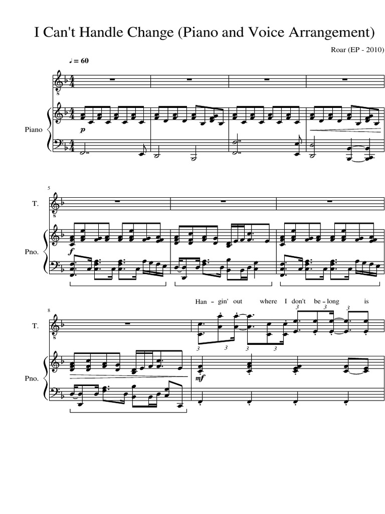Roar_I_Cant_Handle_Change_Piano_and_Voice_Arrangement PDF