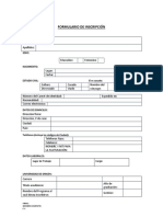 Formulario inscripción datos personales estudiante