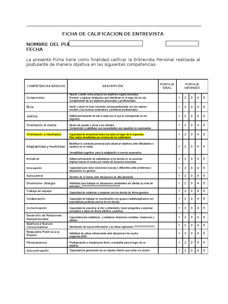 FORMATO FICHA de ENTREVISTA Por Competencias 1 Copia Copia