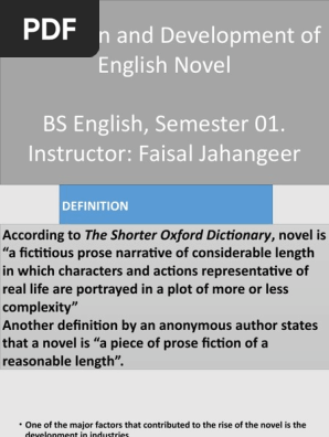The Origin and Development of English Novel