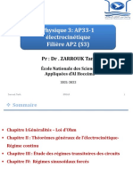 Physique 3: AP33-1 Électrocinétique Filière AP2 (S3) : PR: DR - ZARROUK Tarik