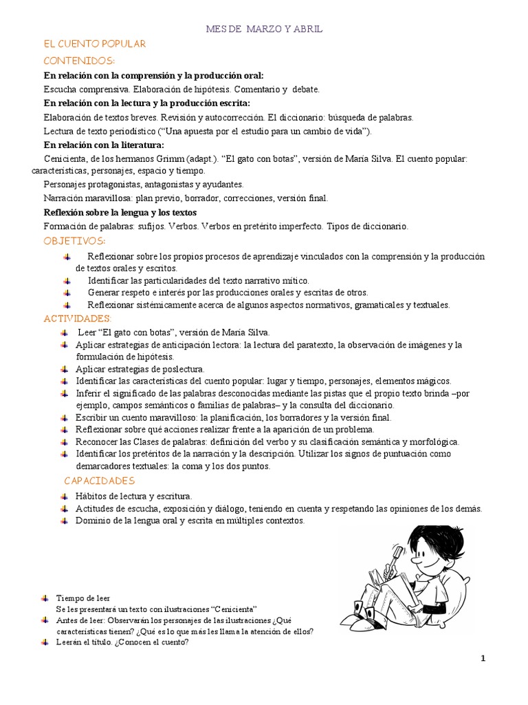 MES DE MARZO Y ABRIL Carpeta Didactica de Lengua 5to Grado PDF