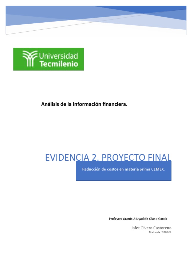 Evidencia 2 | PDF | Estado financiero | Economias