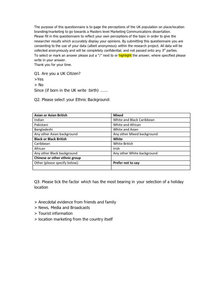 Place Branding Questionnaire PDF