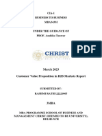 March 2023 Customer Value Proposition in B2B Markets Report: CIA-1 Business To Business MBA343M