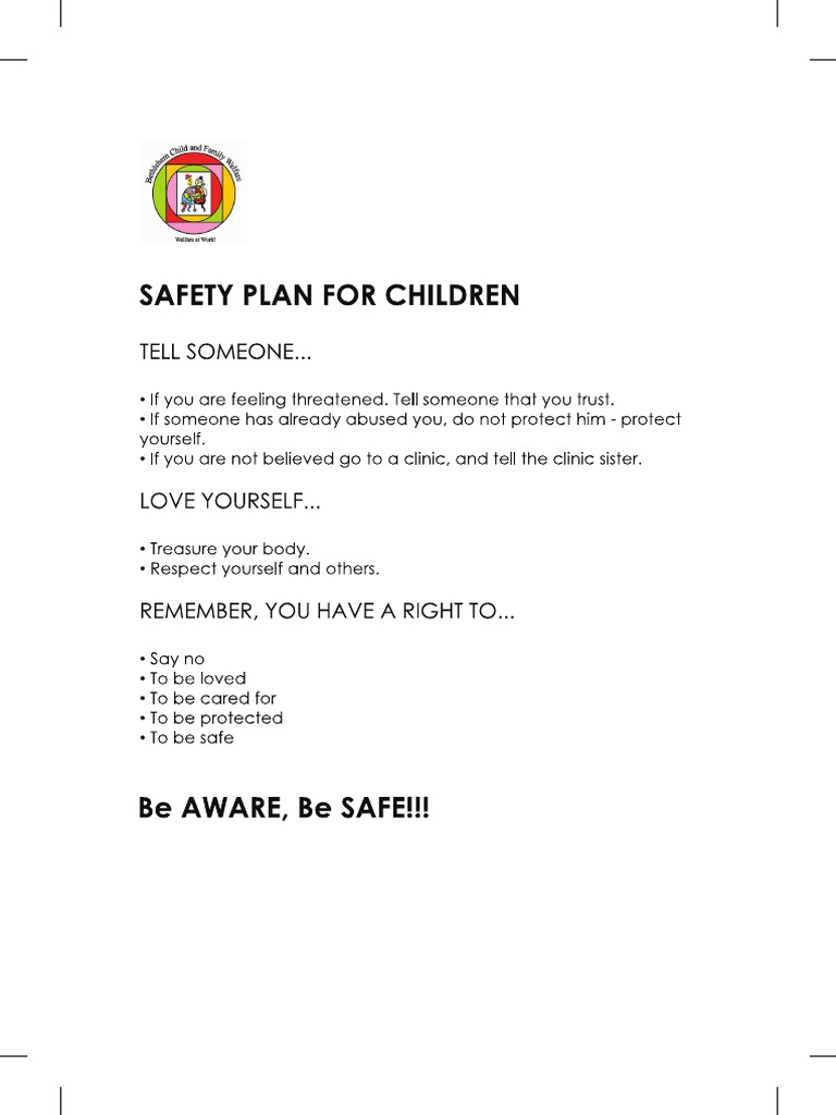 Saftey Plan For Children PDF