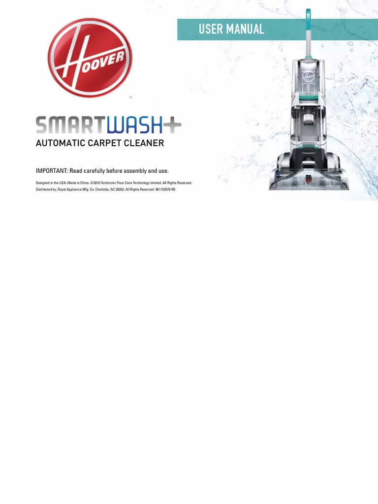 Hoover Smart Wash Manual