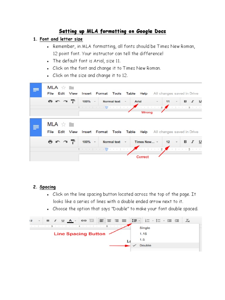 Setting Up Mla Format
