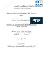 Escuela Normal Graciela Pintado de Madrazo: Asignatura: Bases Legales y Normativas de La Educación Básica