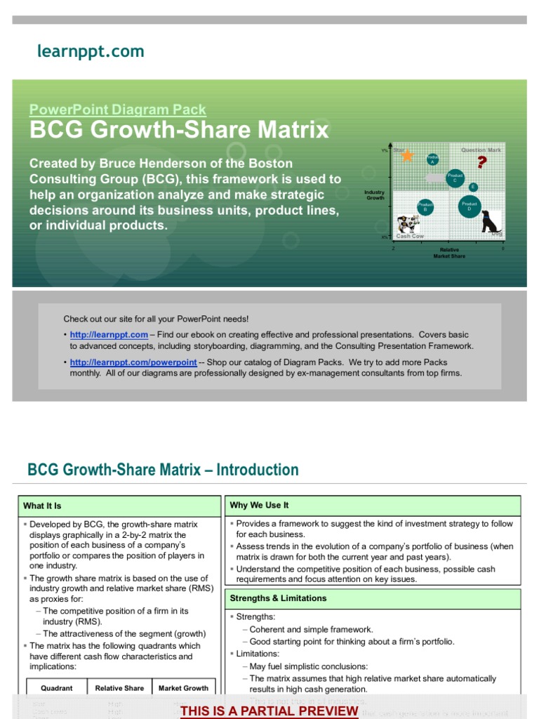 BCG Growth-Share Matrix Overview | PDF