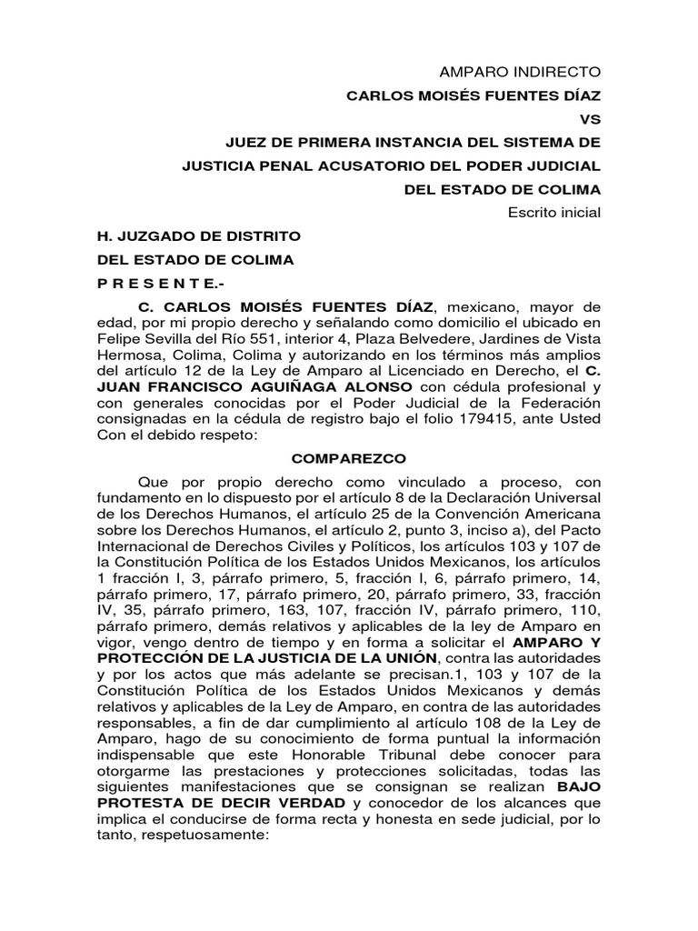 AMPARO INDIRECTO Materia Penal | PDF | Derecho penal | Debido al proceso