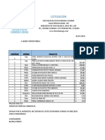 COTIZACIÓN DE PRODUCTOS DE LIMPIEZA