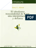 Henry Allison El Idealismo Transcendental de Kant