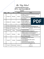 EOTT 2 - Schedule Grade 8 - 2nd Term 2022-2023