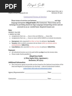 blank terms of service 