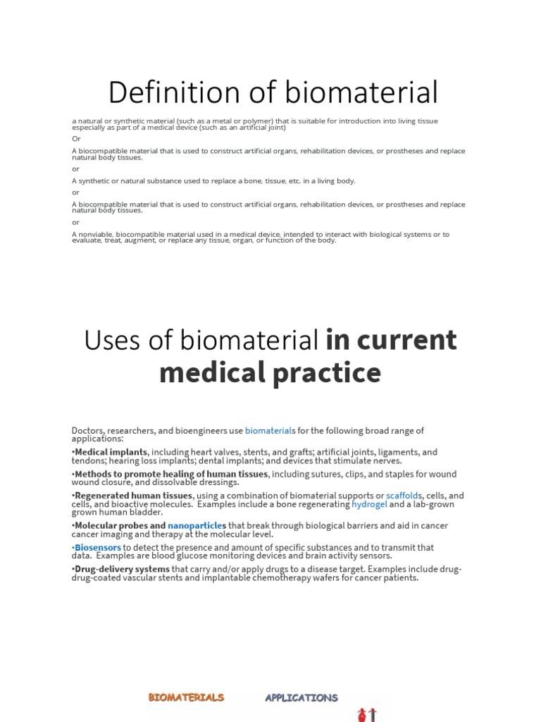 Definition of biomaterial PDF