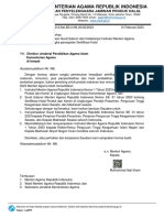 Dirjen Pendis Surat Pengantar SE Dan Instruksi Menag Tentang Sertifikasi Halal Produk Dan Kantin Gabung