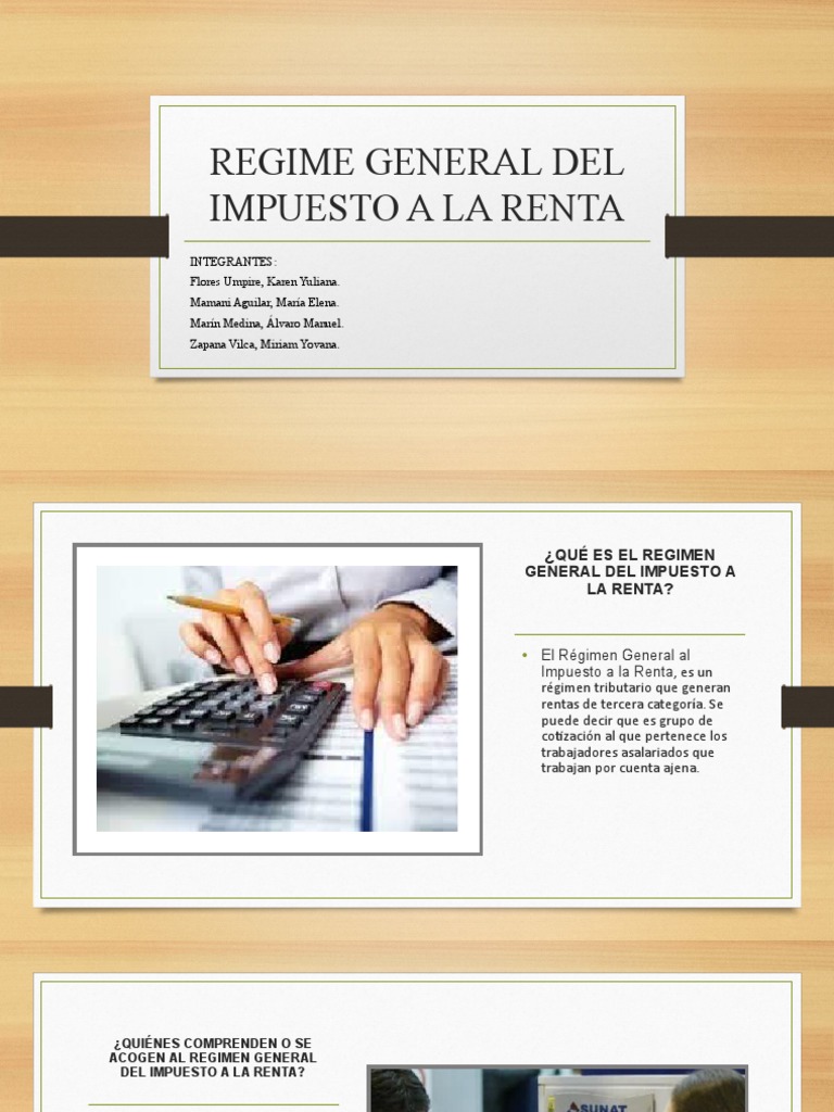 Régimen General del Impuesto a la Renta | PDF | Impuesto sobre la renta ...