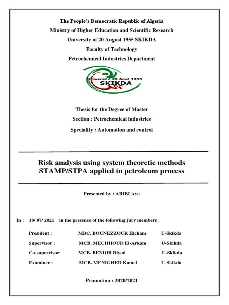 Risk Analysis Using System Theoretic Methods STAMP/STPA Applied in ...