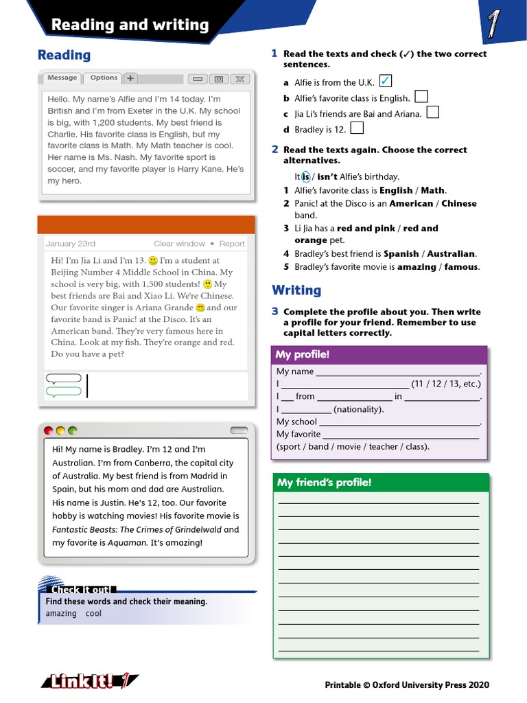 Link It 1 Reading and Writing | Download Free PDF | Bedroom