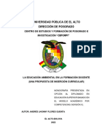 La Educación Ambiental en La Formación Docente