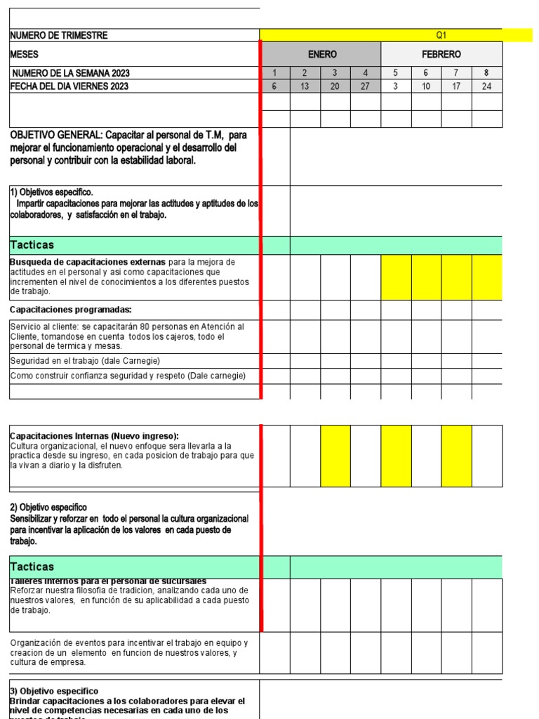 Plan de Capacitación 2023 para T.M. | PDF
