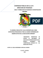 El Modelo Educativo: Aula Diversificada Como Estrategia Pedagógica para Alcanzar Aprendizajes Significativos en La Educación Superior