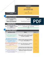 Candidate 1 Candidate's Personal Information: Question To Ask Notes