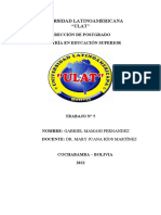 Universidad Latinoamericana "ULAT": Dirección de Postgrado Maestría en Educación Superior