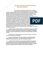 Construção de Uma Estratégia de Saúde em Area de Oncologia Infantil