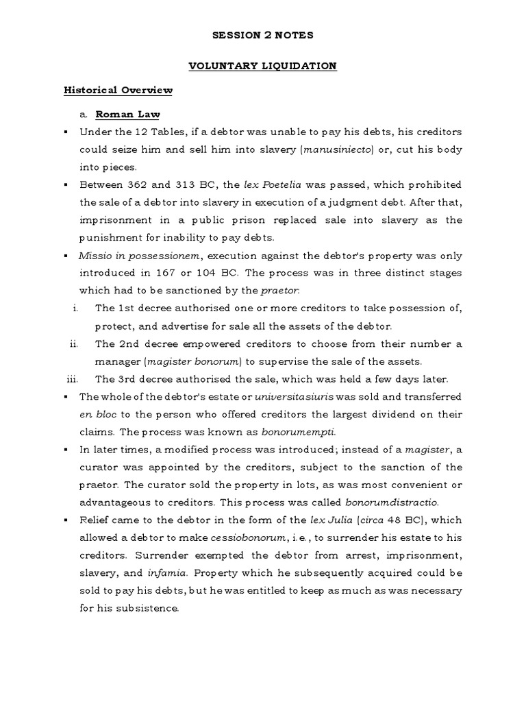 Voluntary Liquidation Procedures An Analysis of the Requirements for Liquidating an Estate