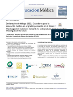 Declaración de Málaga 2022. Estándares para La Educación Médica en El Grado, Pensando en El Futuro