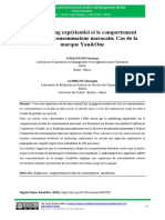 Le Marketing Expérientiel Et Le Comportement D'achat Du Consommateur Marocain: Cas de La Marque Yan&One