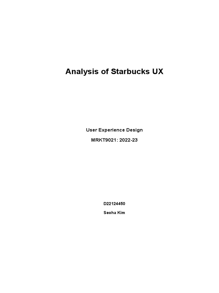 Ux Design Report | PDF | Qr Code | Starbucks