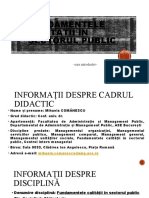 Fundamentele Calită Ii În Ț Sectorul Public: - Curs Introductiv