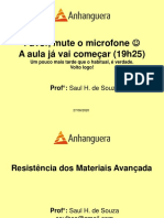 Mute o microfone para a aula de Resistência dos Materiais