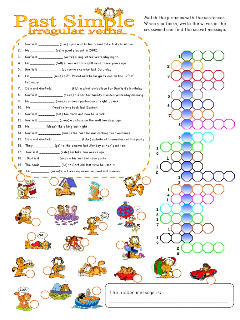 crosswordirregularverbscrosswords_77011 PDF Garfield