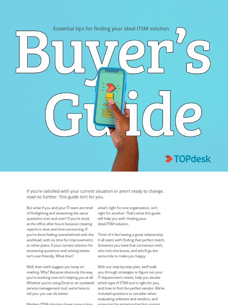 TopDESK Buyer's Guide Essential Tips For Finding Your Ideal ITSM
