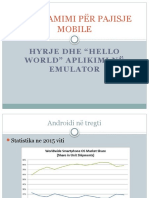 Programimi Për Pajisje Mobile: Hyrje Dhe "Hello World" Aplikimi Në Emulator