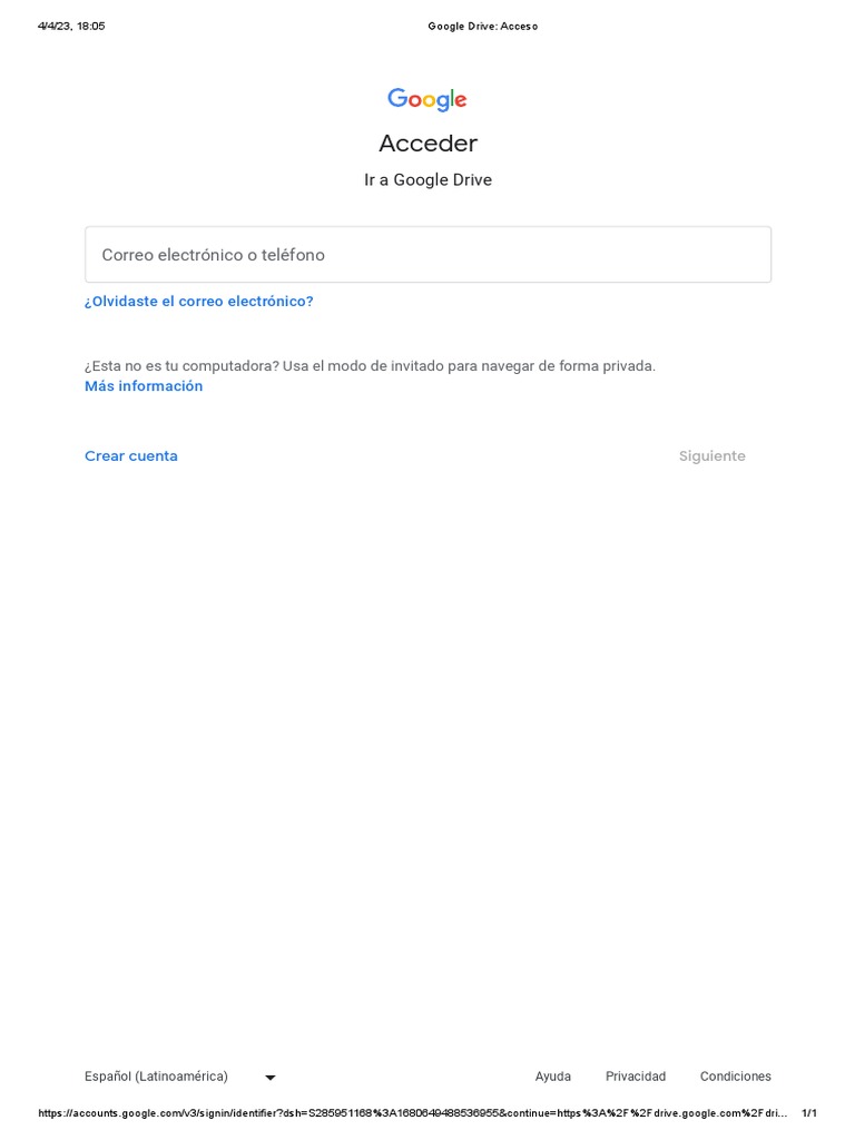 GOOGLE DRIVE ACCESO visual data 4