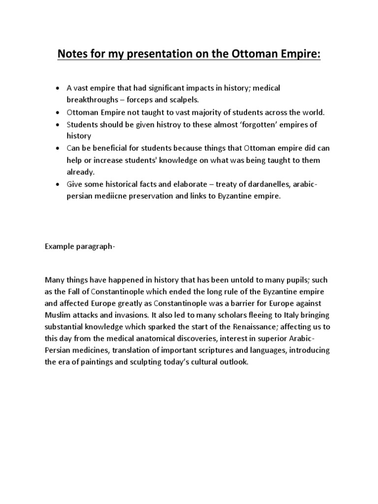 Ottoman Empire notes PDF