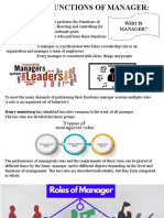 Role and Functions of Manager