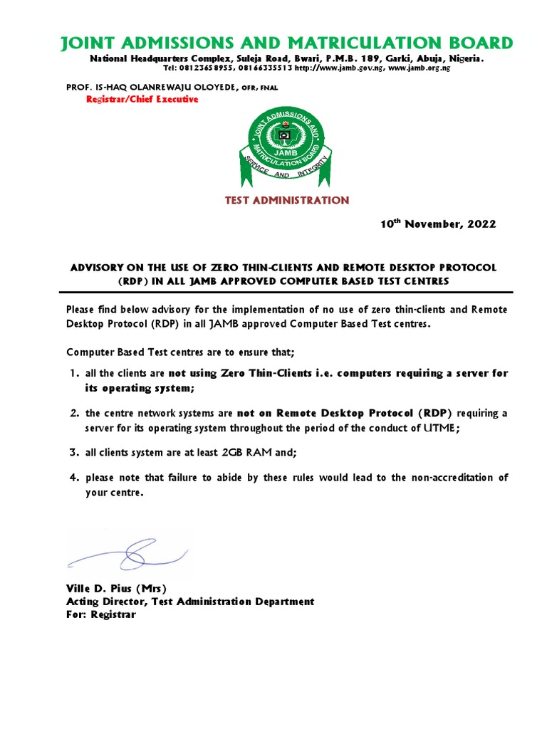 Advisory Note On Accreditation - CBT Centres | PDF | Software ...