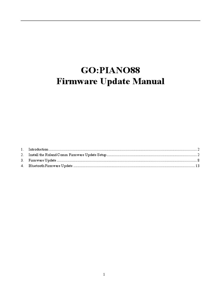 GO PIANO88 Firmware Update Manual v1.0 PDF Personal Computers Usb