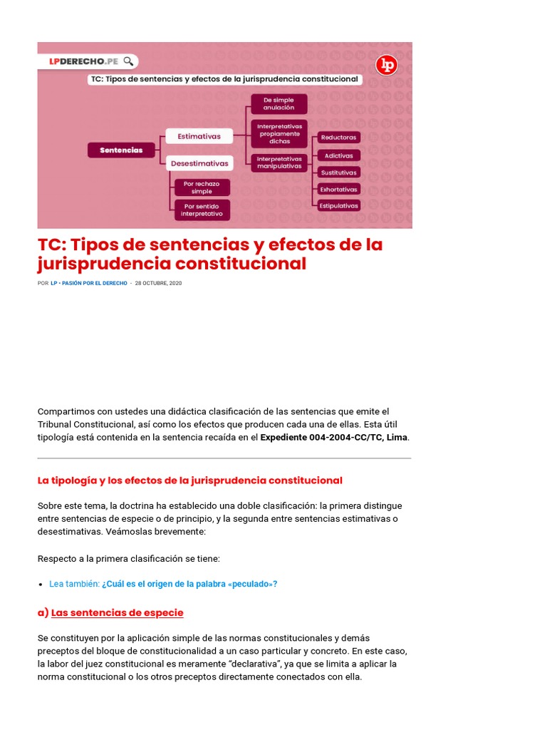 TC - Tipos de Sentencias y Efectos de La Jurisprudencia Constitucional