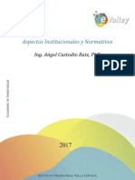 Aspectos Institucionales Y Normativos: Ing. Angel Custodio Ruiz, PHD