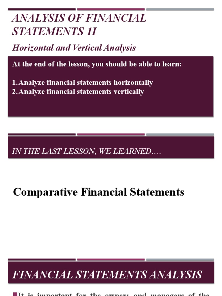 Horizontal and Vertical Analysis 7 PDF