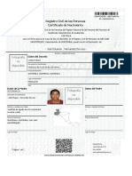Fotografía No Disponible: Registro Civil de Las Personas Certificado de Nacimiento