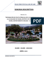 Memoria Descriptiva: Municipalidad Provincial de Huari